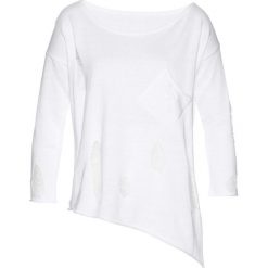 Swetry klasyczne damskie: Sweter bonprix biały