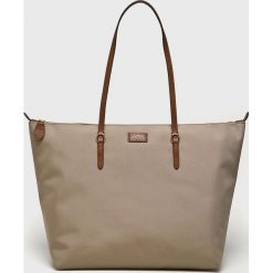 Lauren Ralph Lauren - Torebka. Brązowe torby na zakupy damskie marki Lauren Ralph Lauren, z poliesteru, na ramię, duże. W wyprzedaży za 429,90 zł.