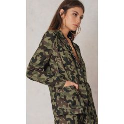 Marynarki i żakiety damskie: NA-KD Trend Marynarka z nadrukiem – Green,Multicolor