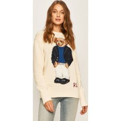 Polo Ralph Lauren - Sweter. Białe swetry damskie Polo Ralph Lauren, s, z aplikacjami, z bawełny, bez rękawów, bez kaptura. W wyprzedaży za 1149,00 zł.