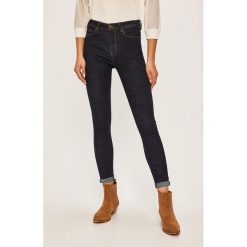Answear - Jeansy. Niebieskie jeansy damskie ANSWEAR, s, bez wzorów, z elastanu, z podwyższonym stanem. W wyprzedaży za 99,90 zł.