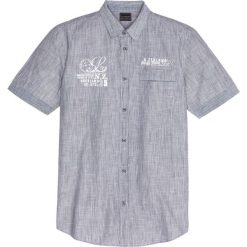 Koszula z krótkim rękawem w delikatne paski bonprix czarny w paski. Czarne koszule męskie bonprix, xl, w paski, bez kołnierzyka, z krótkim rękawem. Za 99,99 zł.