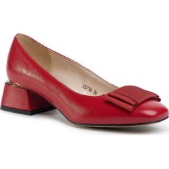 Półbuty SAGAN - 3716 Czerwony Lico. Czerwone półbuty damskie Sagan, z aplikacjami, ze skóry, eleganckie, bez obcasa, na obcasie, bez zapięcia. Za 269,00 zł.