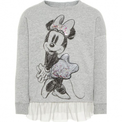 Bluza "Minnie" w kolorze szarym. Szare bluzy dziewczęce rozpinane marki Name it Mini & Kids, z nadrukiem, z dzianiny. W wyprzedaży za 59,95 zł.