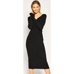 Sukienka dzianinowa Sportmax Code Galli 73210302. Czarne sukienki damskie Sportmax Code, l, bez wzorów, z poliesteru, bez kołnierzyka, bez rękawów. W wyprzedaży za 1109,00 zł.