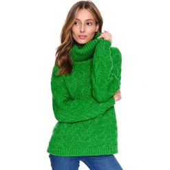 Sweter golf długi rękaw damski luźny. Zielone swetry damskie Top Secret, bez wzorów, z długim rękawem. W wyprzedaży za 79,99 zł.