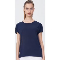 Koszulka basic - Granatowy. Niebieskie koszulki damskie Sinsay, s, bez wzorów, bez kołnierzyka, bez rękawów. Za 19,99 zł.