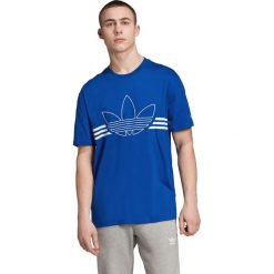 Adidas Originals Outline Koszulka Niebieski. Niebieskie podkoszulki męskie adidas Originals, s, z nadrukiem, z bawełny, bez kołnierzyka, z krótkim rękawem, krótkie. Za 119,95 zł.