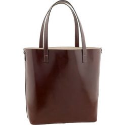 Shopper bag damskie: Skórzany shopper bag „Trapani” w kolorze brązowym – 32 x 34 x 14 cm