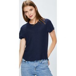 Review - Top. Niebieskie topy damskie marki Review, s, z elastanu, z okrągłym kołnierzem. W wyprzedaży za 49,90 zł.