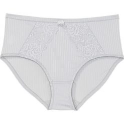 Figi "maxi" bonprix srebrny matowy. Szare figi damskie marki bonprix, w paski. Za 21,99 zł.