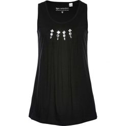 Top bonprix czarno-srebrny. Czarne topy damskie bonprix, bez wzorów, bez kołnierzyka. Za 44,99 zł.