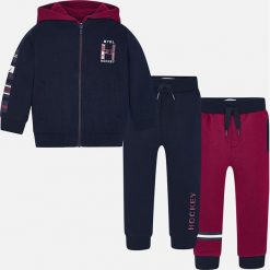 Mayoral - Komplet dziecięcy (3-pak) 92-134 cm. Niebieskie spodnie chłopięce Mayoral, z nadrukiem, z elastanu, długie. Za 194,90 zł.