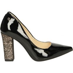 Czółenka - 511-15-429 NE. Czarne buty ślubne damskie Venezia, ze skóry. Za 199,00 zł.