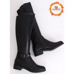 Oficerki damskie czarne G-7602 BLACK. Czarne kozaki damskie obuwie damskie, ze skóry ekologicznej, klasyczne, bez obcasa, na płaskiej podeszwie, na zamek. Za 143,99 zł.