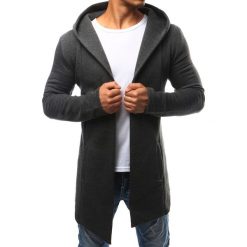 Bluzy męskie: Bluza męska narzutka z kapturem antracytowa (bx2349)
