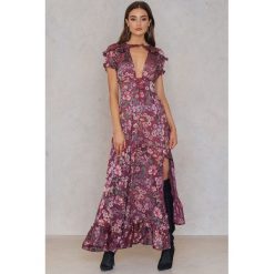 Sukienki: For Love & Lemons Sukienka Maxi Flora – Pink,Red,Purple,Multicolor