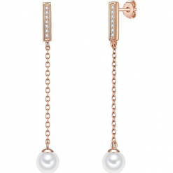 Pozłacane kolczyki-wkrętki z cyrkoniami i perlami w kolorze białym. Białe kolczyki damskie Pearls Special, z cyrkonią, pozłacane. W wyprzedaży za 227,95 zł.