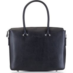 Torba na laptopa. Czarne torby na laptopa Wittchen, w paski, ze skóry ekologicznej, eleganckie. W wyprzedaży za 229,90 zł.