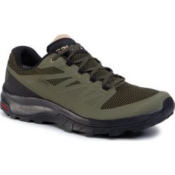 Trekkingi SALOMON - Outline Gtx GORE-TEX 409968 32 M0 Burnt Olive/Black/Safari. Zielone trapery męskie Salomon, z tworzywa sztucznego, bez zapięcia. W wyprzedaży za 459,00 zł.
