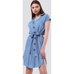Niebieska Sukienka Souped Up. Niebieskie sukienki damskie Born2be, na co dzień, s, w paski, z bawełny, bez kołnierzyka, bez rękawów, mini, dopasowane. Za 59,99 zł.