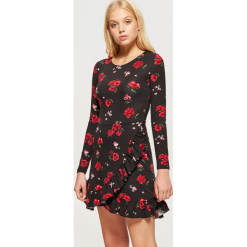 Kwiatowa sukienka MIX and MATCH - Czarny. Czarne sukienki damskie marki Cropp, l. Za 89,99 zł.