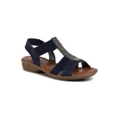 GO SOFT WI16-956-01 Granatowy. Niebieskie sandały damskie GO SOFT, bez wzorów, ze skóry, bez obcasa, bez zapięcia. Za 119,99 zł.