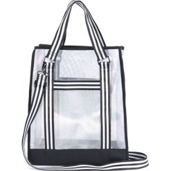 Torba na zakupy sporty. Czarne torby damskie na zakupy marki La Redoute Collections, w paski, z materiału. Za 126,38 zł.