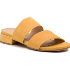 Klapki UNISA - Canto 19 Ks Yellow Ksde S. Żółte klapki damskie Unisa, bez wzorów, ze skóry, bez obcasa, na obcasie. Za 389,00 zł.