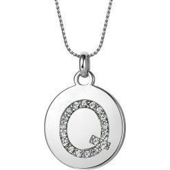 Naszyjniki damskie: Naszyjnik „Letter ‚Q’ Medallion” z zawieszką – dł. 43 cm