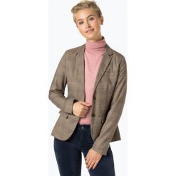 Opus - Blezer damski – Jannika Check, beżowy. Brązowe bolerka i narzutki damskie marki Opus. Za 279,95 zł.