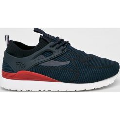 Fila - Buty Overpass 2.0 Knit. Niebieskie halówki męskie marki Fila, z gumy, na sznurówki. W wyprzedaży za 299,90 zł.