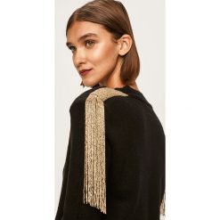 Patrizia Pepe - Sweter. Czarne swetry damskie Patrizia Pepe, m, z aplikacjami, z elastanu, bez rękawów, bez kaptura. W wyprzedaży za 539,90 zł.