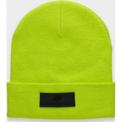 Czapka męska CAM201 - zielony neon. Zielone czapki męskie 4f, bez wzorów. Za 39,99 zł.