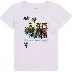 Endo - T-shirt dziecięcy 134-164 cm. Szare t-shirty chłopięce marki Endo, z nadrukiem, z bawełny, z okrągłym kołnierzem. W wyprzedaży za 34,90 zł.