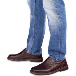 Mokasyny męskie Escott 766 Brązowe. Pomarańczowe mokasyny męskie ESCOTT, ze skóry, eleganckie. Za 168,00 zł.