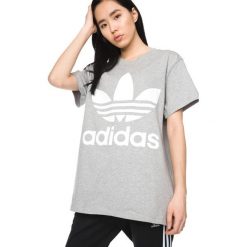 Adidas Originals Big Trefoil Koszulka Szary. Szare koszulki damskie adidas Originals, z haftami, z bawełny, bez kołnierzyka. Za 188,95 zł.