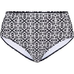 Figi bikini z wysoką talią bonprix czarno-biały w graficzny wzór. Czarne stroje kąpielowe damskie bonprix, bez wzorów. Za 49,99 zł.