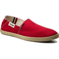 Espadryle TOMMY JEANS - Summer Slip On Shoe EM0EM00027 Tango Red 611. Czerwone espadryle męskie marki Tommy Jeans, z jeansu. W wyprzedaży za 159,00 zł.