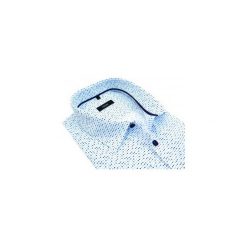 Biała koszula w granatowo-niebieskie kwadraciki 870. Niebieskie koszule męskie Mmer - Koszule męskie, m, bez wzorów, z bawełny, casualowe, bez kołnierzyka, z długim rękawem. Za 143,10 zł.