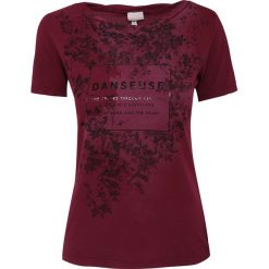 T-shirt DEHA DANCE. Czerwone bluzki damskie Deha, z nadrukiem, z bawełny, z okrągłym kołnierzem. W wyprzedaży za 84,00 zł.