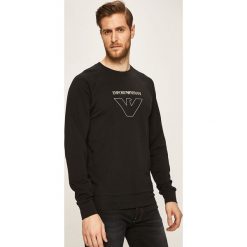 Emporio Armani - Bluza. Czarne bluzy męskie Emporio Armani, s, z nadrukiem, z elastanu, z okrągłym kołnierzem, bez rękawów, bez kaptura. W wyprzedaży za 299,90 zł.