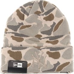New Era New York Yankees Czapka Szary Beżowy. Szare czapki męskie New Era, bez wzorów, z materiału. Za 128,95 zł.