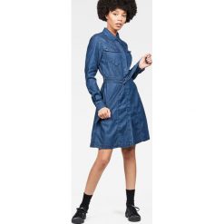 G-Star Raw - Sukienka. Białe sukienki damskie marki G-Star RAW, na co dzień, s, bez wzorów, z bawełny, retro, bez kołnierzyka, bez rękawów, mini, proste. W wyprzedaży za 479,90 zł.