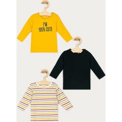 Name it - Longsleeve dziecięcy 56-86 cm (3-pack). Bluzki dziewczęce Name it, z nadrukiem, z elastanu, z okrągłym kołnierzem, z długim rękawem, długie, bez kaptura. Za 99,90 zł.