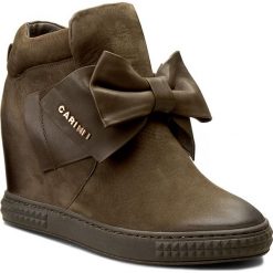 Sneakersy CARINII - B3835 I43-I45-PSK-B88. Zielone półbuty damskie Carinii, ze skóry. W wyprzedaży za 269,00 zł.