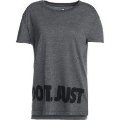 Nike Performance DRY Tshirt z nadrukiem black/white/heather. Czarne topy sportowe damskie marki Nike Performance, l, z materiału, outdoorowe. Za 129,00 zł.