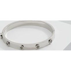 Bransoletki damskie: Tory Burch LOGO STUD HINGE BRACELET Bransoletka silver