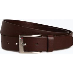 Tommy Hilfiger - Męski pasek skórzany – New Aly, brązowy. Pomarańczowe paski męskie TOMMY HILFIGER, w paski, ze skóry. Za 179,95 zł.