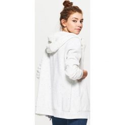 Bluzy rozpinane damskie: Zapinana bluza z kapturem - Biały